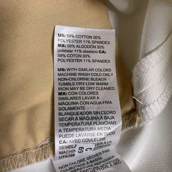 WHBM Trouser NWT Women's Size 2 Elle Slim Trouser Ecru Elle Comfort Stretch - Picture 7 of 10